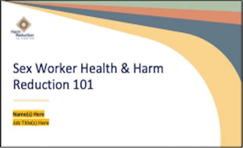 National Harm Reduction Technical Assistance Center Nhrtac Training Deck On Sex Worker Health