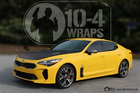 Kia Stinger Gt Hood And Trunk Carbon Fiber Wrap With Accents 10