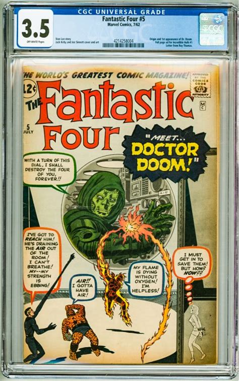 Fantastic Four 5 1962 Cgc 35 Ow Pages 1st Appearance Of Dr Doom