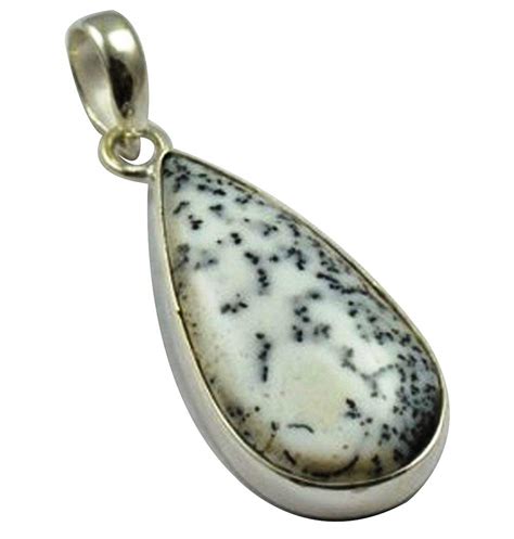 Lovegem Nature Dendrite Opal Pendant 925 Sterling Silver 46 Mm