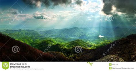 Sun Rays Mountain Landscape Stock Photo Image 5721010