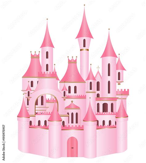 Pink Princess Castle Vector Stock Vector Adobe Stock