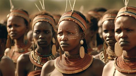 รูปพื้นหลังผู้หญิงชนเผ่าในชุดแบบดั้งเดิมในแอฟริกาสวมต่างหู พื้นหลัง ภาพชนเผ่าแอฟริกันภาพพื้น