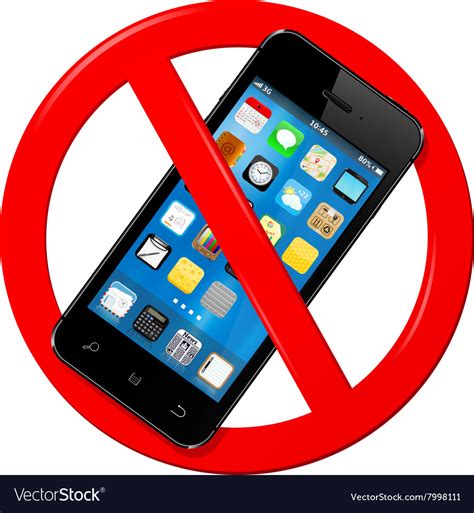 Do Not Use Mobile Phone Sign Royalty Free Vector Image