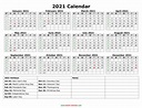Blank 2021 Calendar - Customize and Print