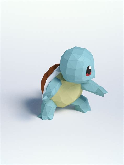 3d Papercraft Pokemon Squirtle Diy Templates Including Etsy In 2020