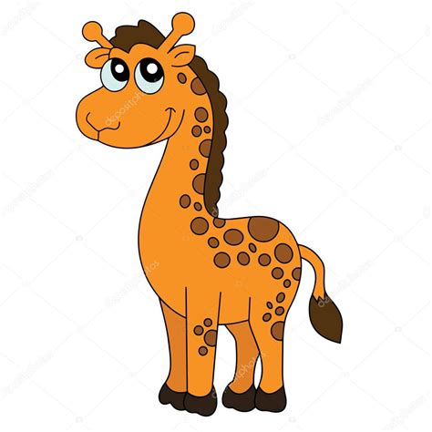 Cute Cartoon Giraffe White Background Childrens Prints Shirt Color Book