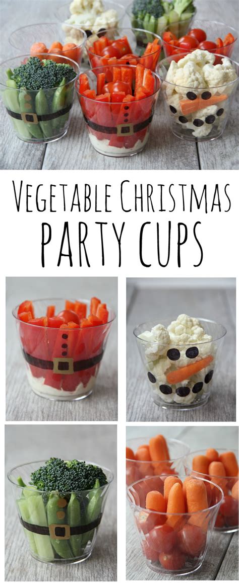 Keep it simple at christmas and use all the lovely vegetables that are in season. Vegetable Christmas party cups - My Mommy Style