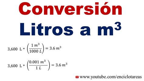 Conversion De Litros A Metros Cubicos Ejemplos - Colección de Ejemplo