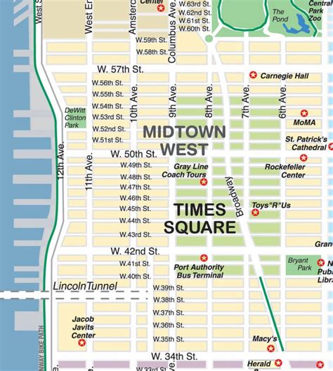 New York City Maps And Neighborhood Guide Printable Street Map Of Midtown Manhattan