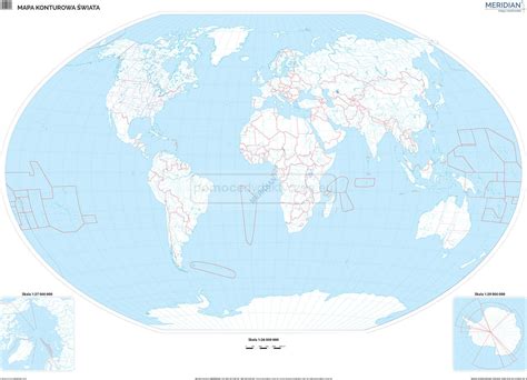 Mapa Konturowa świata Mapa ścienna Pomocedydaktyczneeu