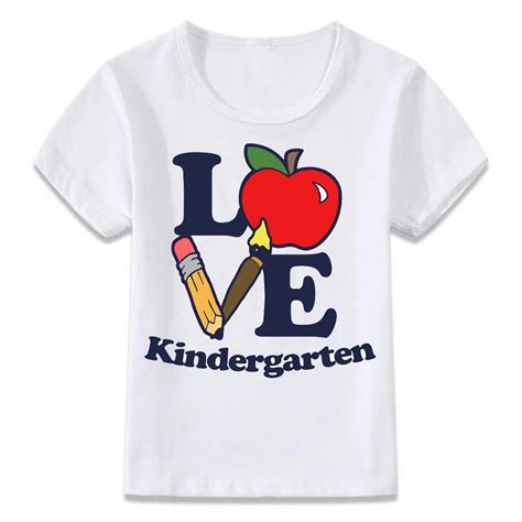 Kids Clothes T Shirt I Love Kindergarten T Shirt For Boys And Girls