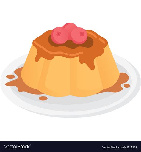 Jelly Pudding Icon Gelatin Dessert Dish Royalty Free Vector