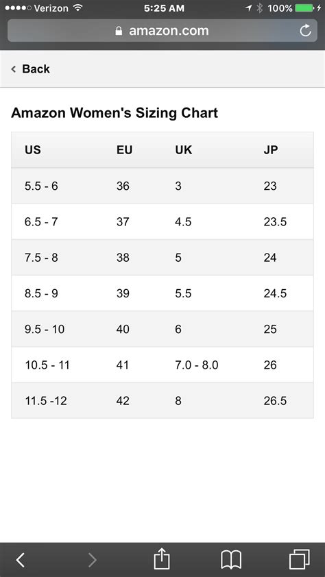 Pin By Marla Eddins On Shoe Size Chart Shoe Size Chart Amazon Women