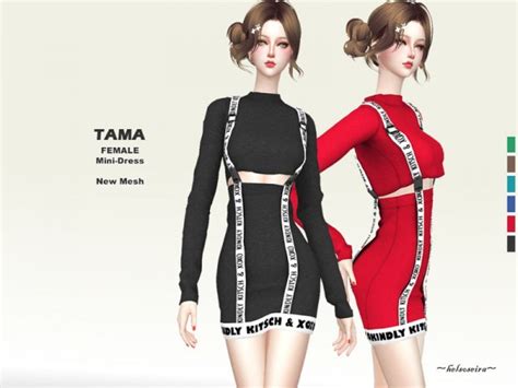 The Sims Resource Tama One Piece Mini Dress By Helsoseira Sims 4