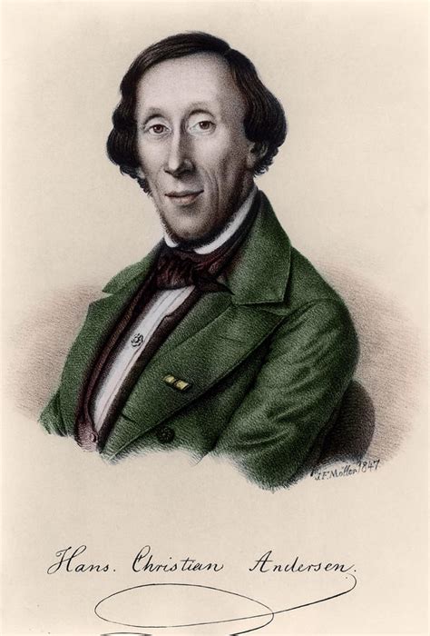 Portrait Of Hans Christian Andersen Painting By Johan Frederick Moller