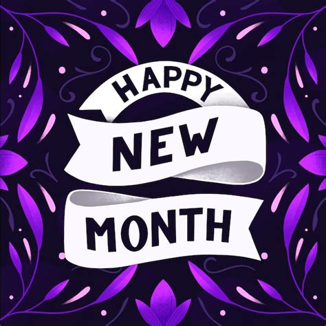 Free Vector Happy New Month Lettering With Different Elements
