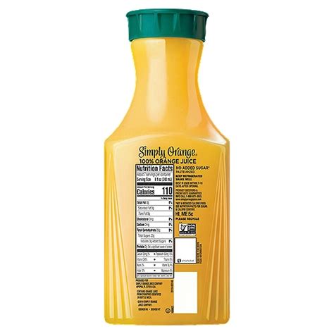 Simply Orange Juice Nutrition Facts Label Besto Blog