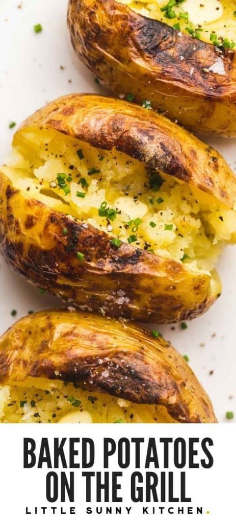 You know when meat is perfectly cooked by measuring the internal temperature; Baked Potatoes on The Grill - Little Sunny Kitchen