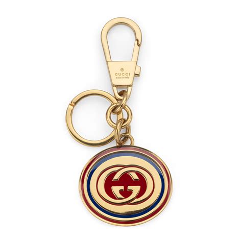 Gucci Enamel Keychain With Interlocking G In Metallic Lyst