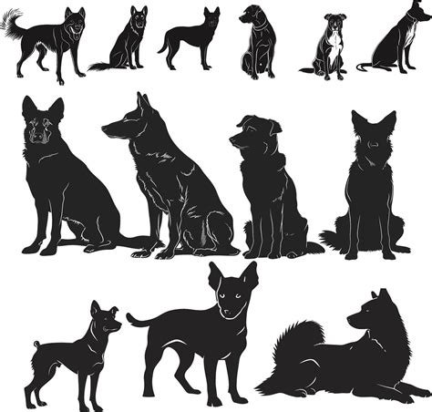 Set Of Dogs Silhouettes 36140479 Vector Art At Vecteezy