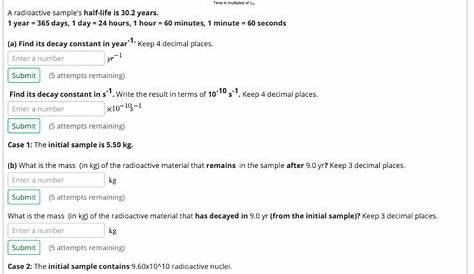 Solved Radioactive Decay - Half-life and Activity 1 | Chegg.com