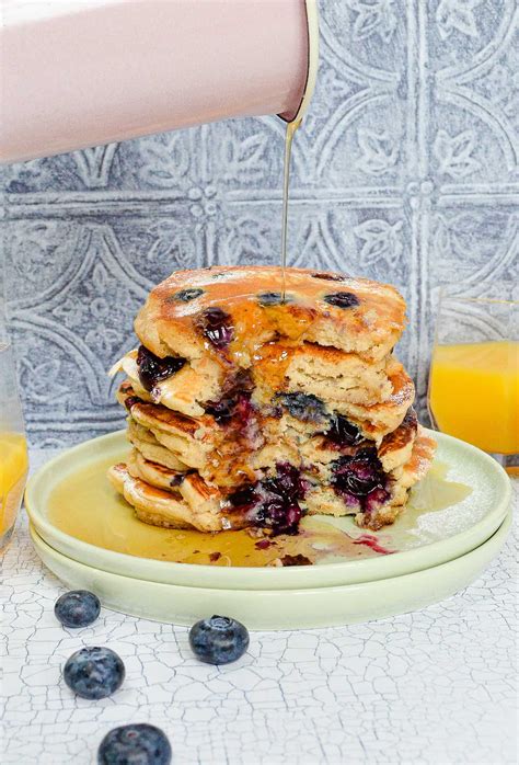Quick And Easy Vegan Blueberry Pancakes Baking With Aimee