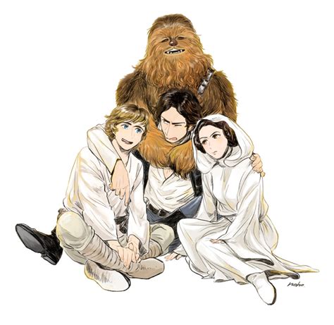 Princess Leia Organa Solo Luke Skywalker Han Solo And Chewbacca