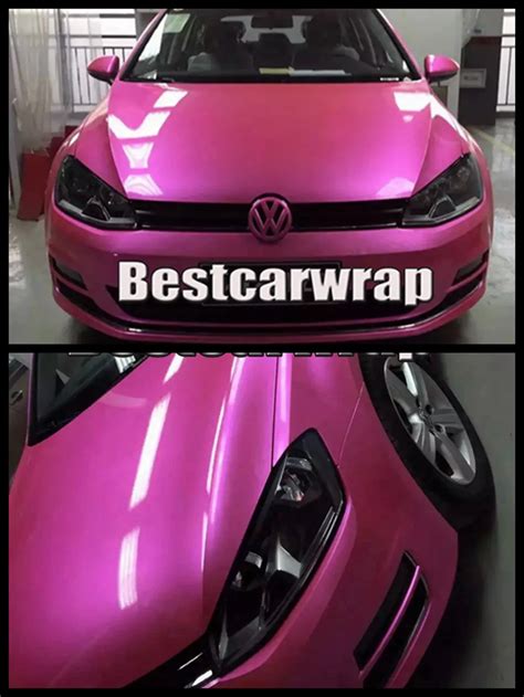 Premium Candy Gloss Pink Pearl Metallic Vinyl Wrap Car Wrapping Styling