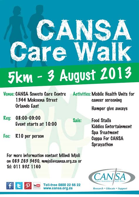 Cansa Care Walk Postercdr Cansa The Cancer Association Of South