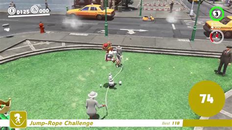 If you've visited the metro kingdom in super mario odyssey, you'd probably have encountered the jump rope challenge, a mini game where mario tries to jump as many time as possible without touching the rope once. Easy Way to do the Jump-Rope Challenge - Mario Odyssey - YouTube
