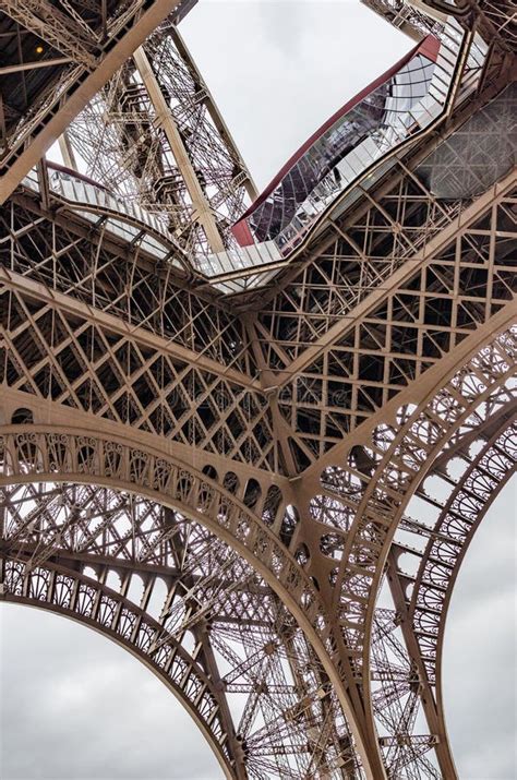 Eiffel Tower View From Below Paris France Stock Image Image Of