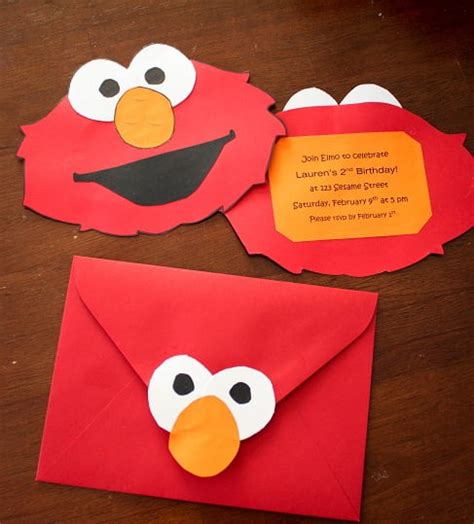 Diy Elmo Birthday Invitations