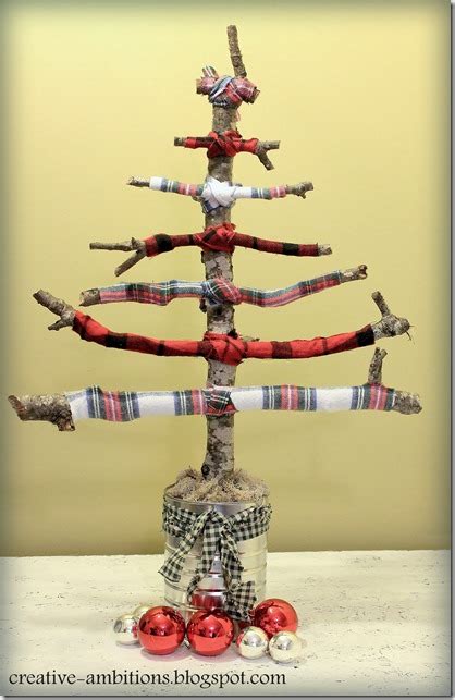 Creative Ambitions A Flannel Twig Branch Christmas Tree