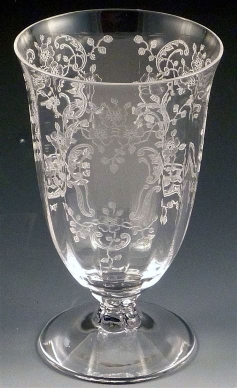 Fostoria Glass Meadow Rose Etched Crystal Tumbler Etched Glassware Depression Glass Patterns