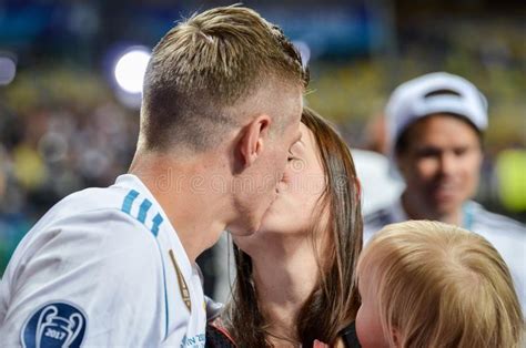 Meet jessica farber nowadays known as jessica kroos; KYIV, UKRAINE - MAY 26, 2018: Tony Kroos Kisses His Wife ...