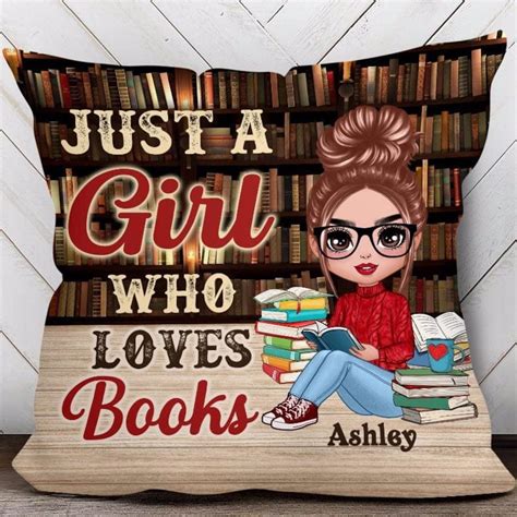Personalized Just A Girl Who Loves Books Pillow Funny Etsy Uk
