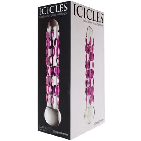 Icicles 7 Hand Blown Glass Dildo Purple Dallas Novelty