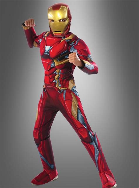 Marvel Iron Man Boys Costume Deluxe Iron Man Fancy Dress Costume Kids