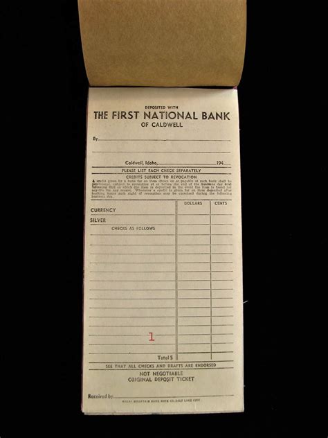 Vintage Bank Deposit Slips 1940s Idaho Banking Ephemera Etsy Idaho