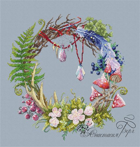 Wreath Cross Stitch Pattern Pdf Instant Download Magic Pattern Etsy