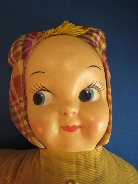 Vintage 18 Celluloid Plastic Face Cloth Doll Stuffed Body Euc Very Old 1751604746