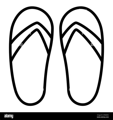Slippers Sandal Single Icon With Outline Style Vector Design