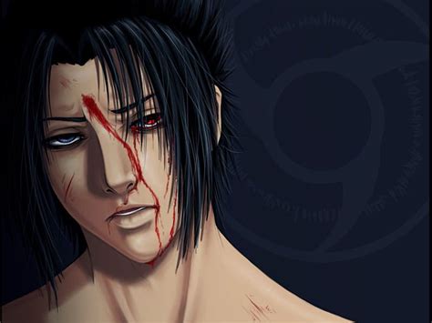 Sasuke Naruto Sharingan Guy Anime Black Hair Blood Hd Wallpaper