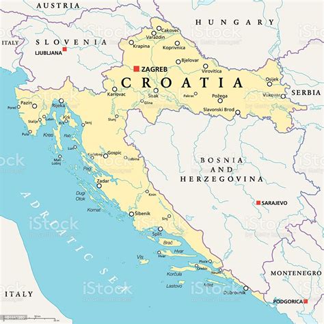 Click on the image to increase! Kroatien Politische Karte Stock Vektor Art und mehr Bilder ...