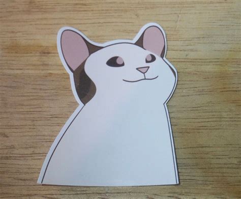 Custom 7cm Funny Pop Cat Meme Glossy Waterproof Stickers Read Etsy