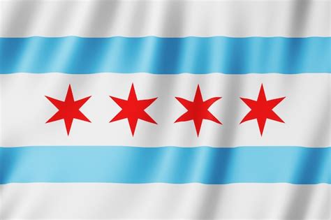 Premium Photo Flag Of Chicago City Illinois Us