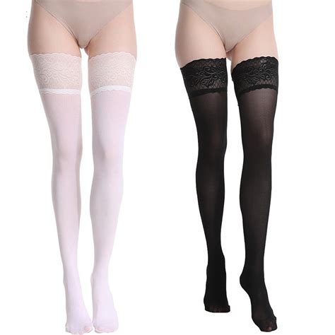 80d Sexy Women High Elastic Thigh High Stockings Silicone Non Slip Nylon Over The Knee Stockings