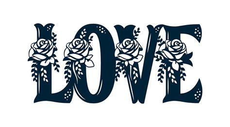 Floral Love Sign Laser Cut Dxf File Free Download