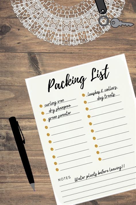 Packing List Printable Etsy